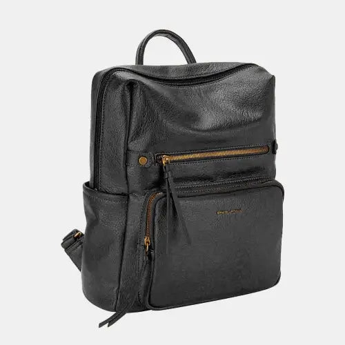 David Jones PU Leather Backpack Bag - CM Fashion