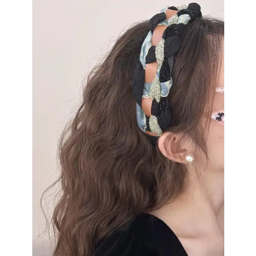 Stylish Denim Braided Wide Headband