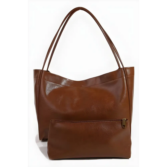 Fame Faux Leather Tote Bag - CM Fashion