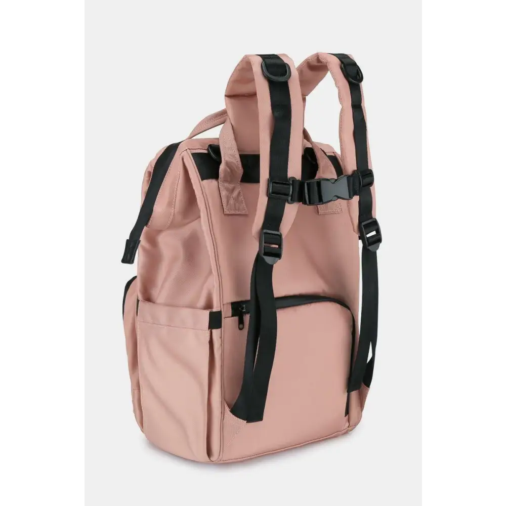 Stylish Himawari Waterproof Anti-Theft Nylon Backpack in Pink