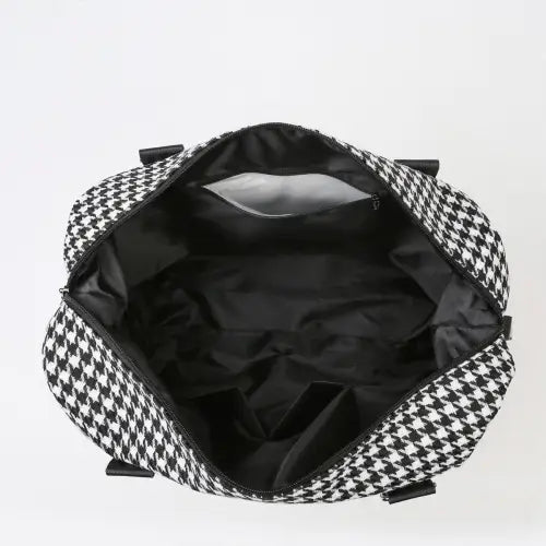 Stylish Houndstooth Canvas Travel Bag