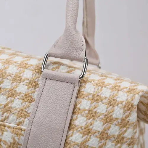 Stylish Houndstooth Canvas Travel Bag