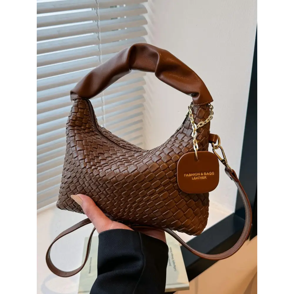 Stylish Leather Woven Crossbody Bags with Twisted Handles