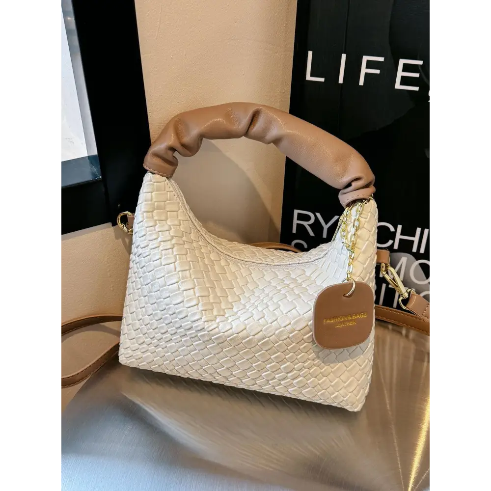 Stylish Leather Woven Crossbody Bags with Twisted Handles