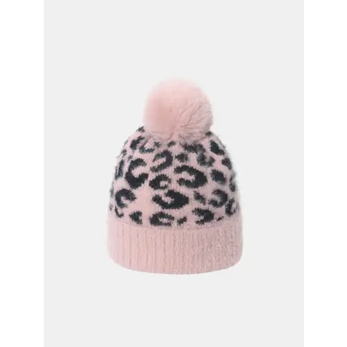 Leopard Hat with Pompom - CM Fashion