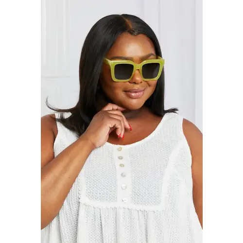 Stylish Lime Green Square TAC Polarization Lens Sunglasses