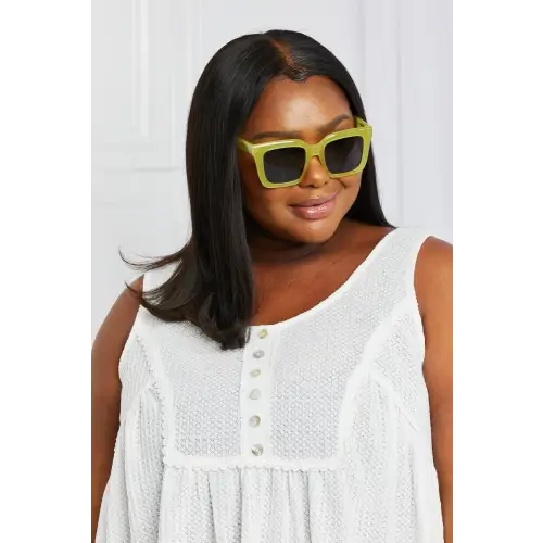 Stylish Lime Green Square TAC Polarization Lens Sunglasses