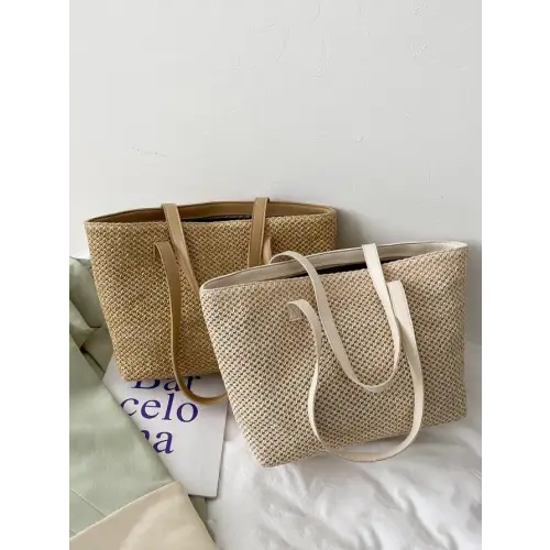 Stylish Solid Color Woven Tote Bags for Every Occasion