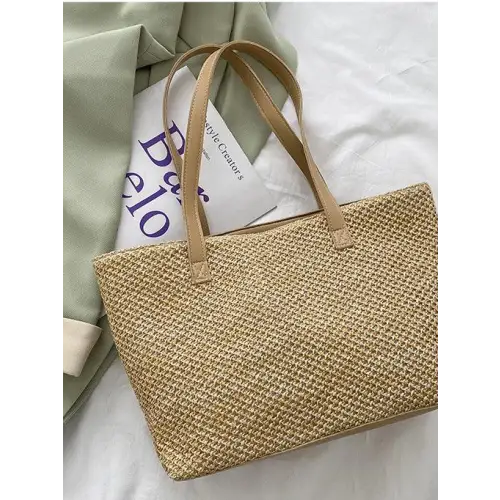 Stylish Solid Color Woven Tote Bags for Every Occasion