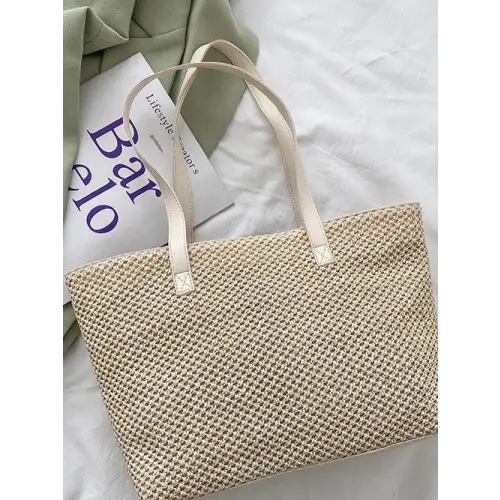 Stylish Solid Color Woven Tote Bags for Every Occasion