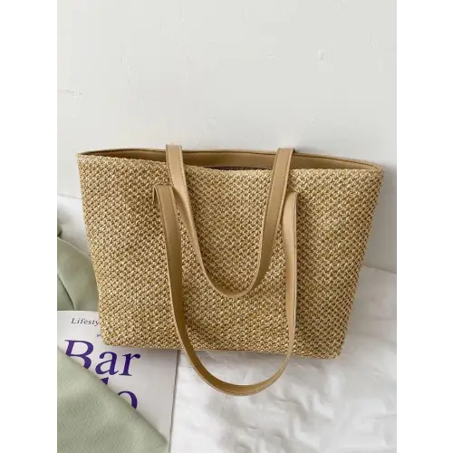 Stylish Solid Color Woven Tote Bags for Every Occasion