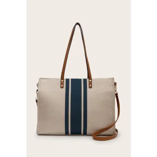 Striped Tote Bag - CM Fashion