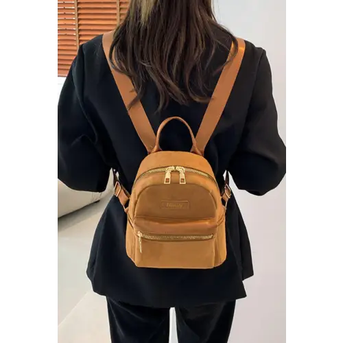 Stylish Suede Adjustable Strap Backpack