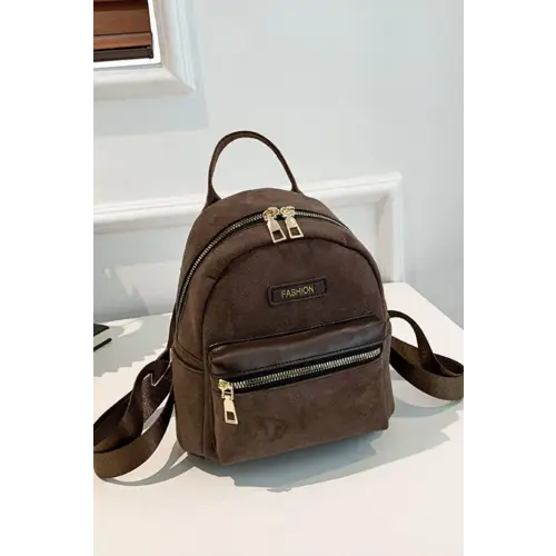 Stylish Suede Adjustable Strap Backpack