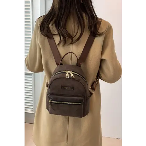 Stylish Suede Adjustable Strap Backpack