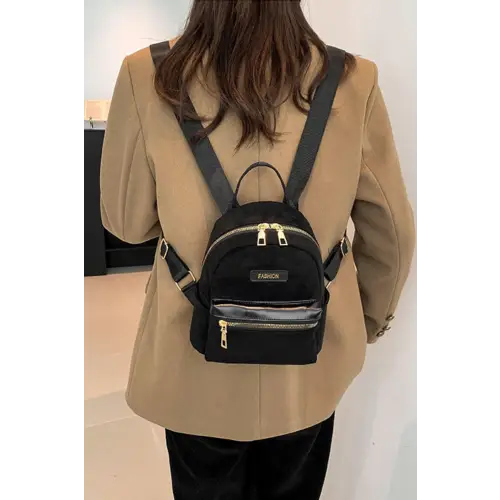 Stylish Suede Adjustable Strap Backpack