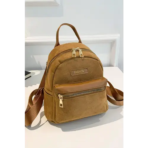 Stylish Suede Adjustable Strap Backpack