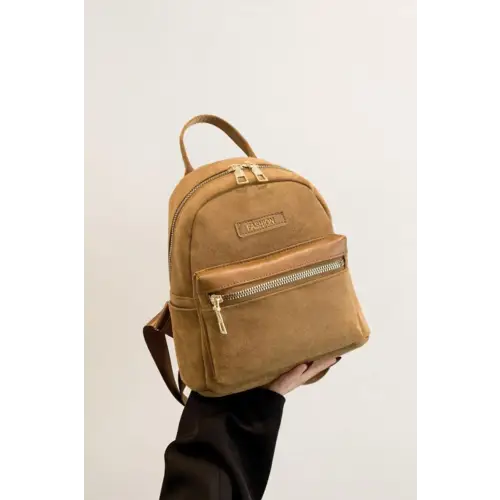 Suede Adjustable Strap Backpack Bag - CM Fashion