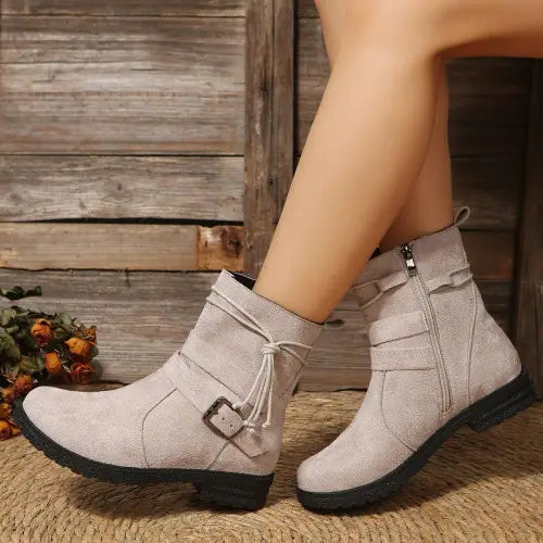 Stylish Suede Zip Round Toe Boots for Every Occasion