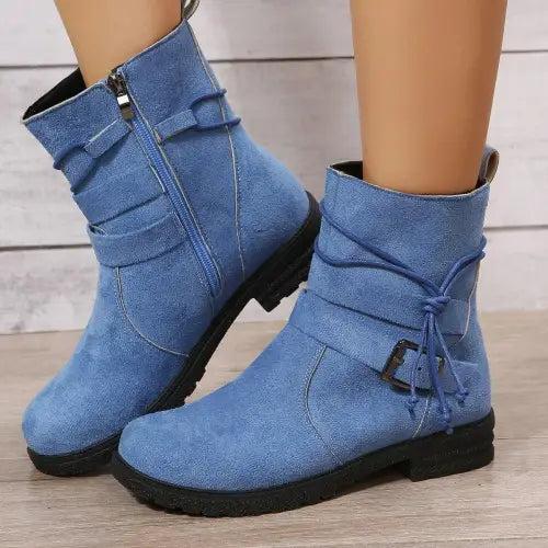 Stylish Suede Zip Round Toe Boots for Every Occasion