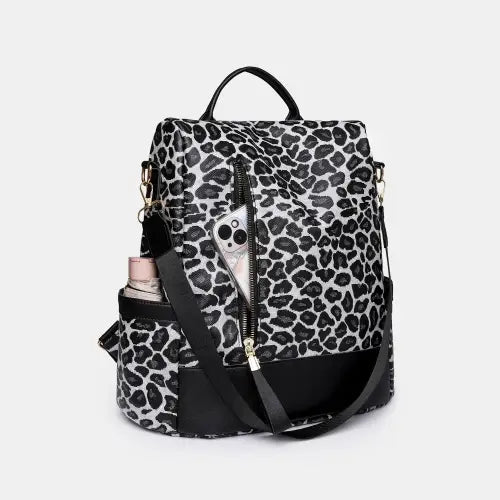 Stylish Yeppi Leopard PU Leather Backpack
