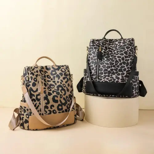 Stylish Yeppi Leopard PU Leather Backpack