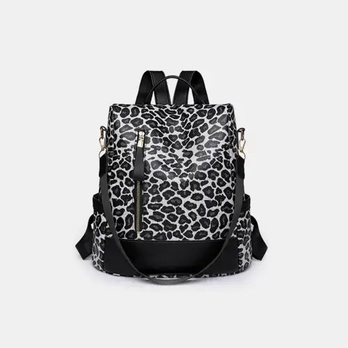 Stylish Yeppi Leopard PU Leather Backpack