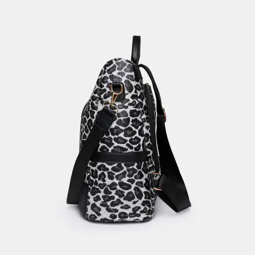 Stylish Yeppi Leopard PU Leather Backpack