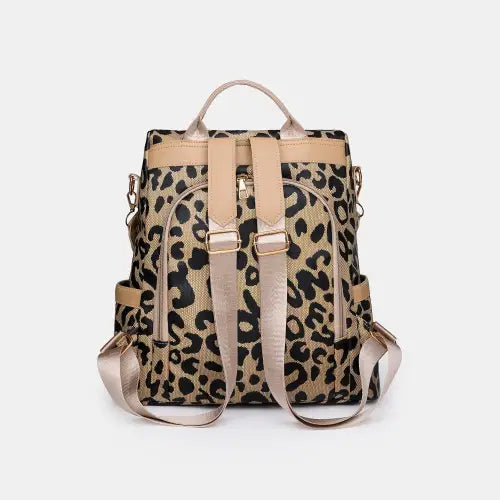 Stylish Yeppi Leopard PU Leather Backpack