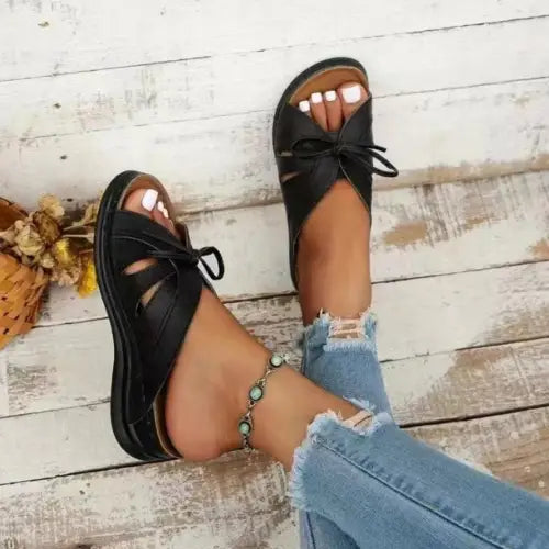 Stylish Yoma Tied Open Toe Low Heel Sandals