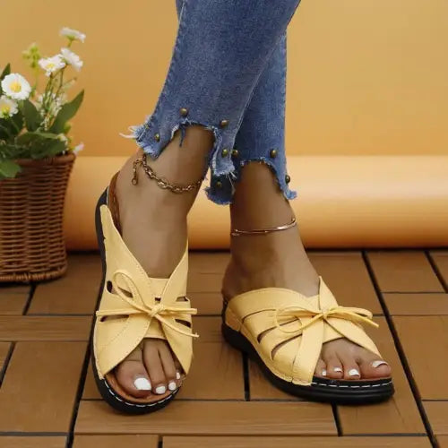 Stylish Yoma Tied Open Toe Low Heel Sandals