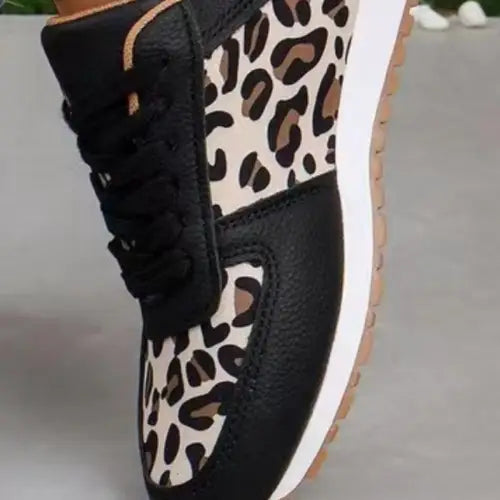 Stylish Yoma Tied Printed PU Leather Athletic Sneakers