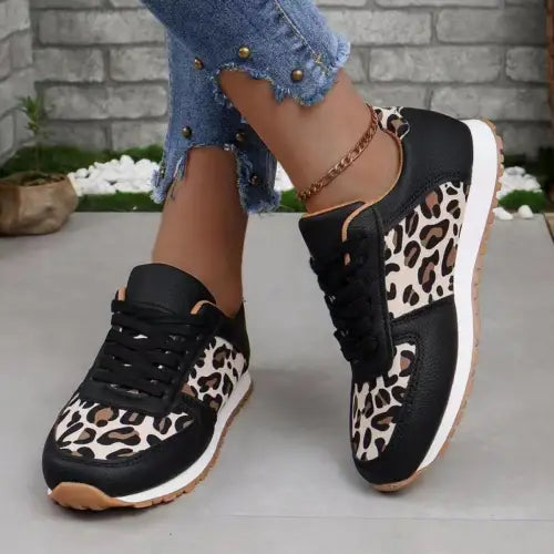 Tied Printed PU Leather Athletic - CM Fashion