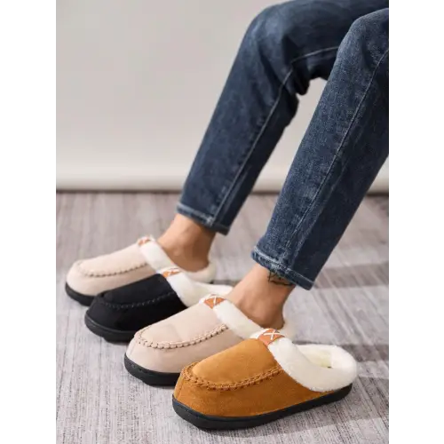 Contrast Round Toe Flat Slippers - CM Fashion