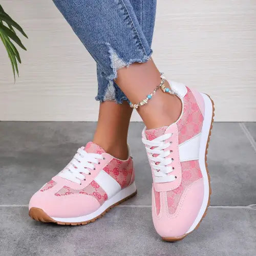 Stylish Zella Mode Contrast Round Toe Flat Sneakers for Everyday Chic