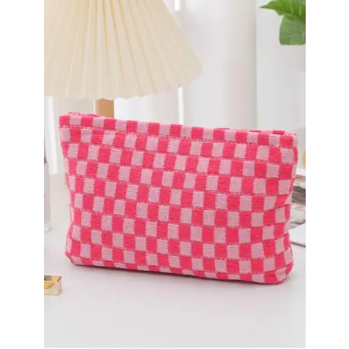 Stylish Zenana Checkered Makeup Clutch for Fashion-Forward Looks