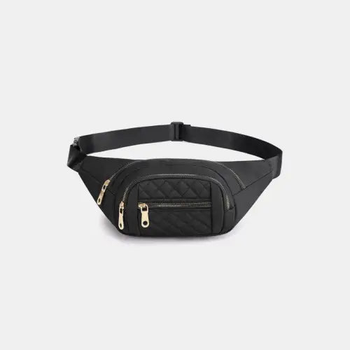 Zenana Quilted Multi Pocket Waist Belt Bag - CM Fashion