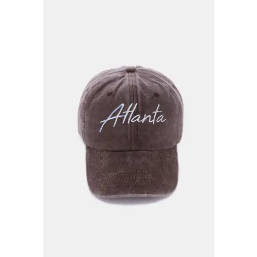 Stylish Zenana Washed Atlanta Embroidered Baseball Cap