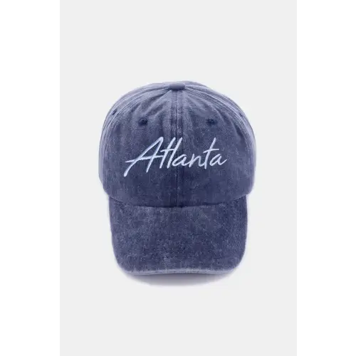 Zenana Washed ATLANTA Embroidered Baseball Cap - CM Fashion