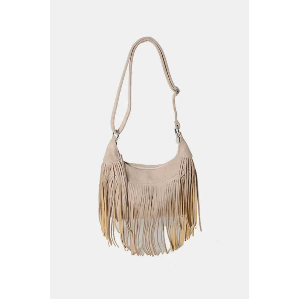 Yeppi Suede Fringe Adjustable Strap Shoulder Bag for Stylish Adventures