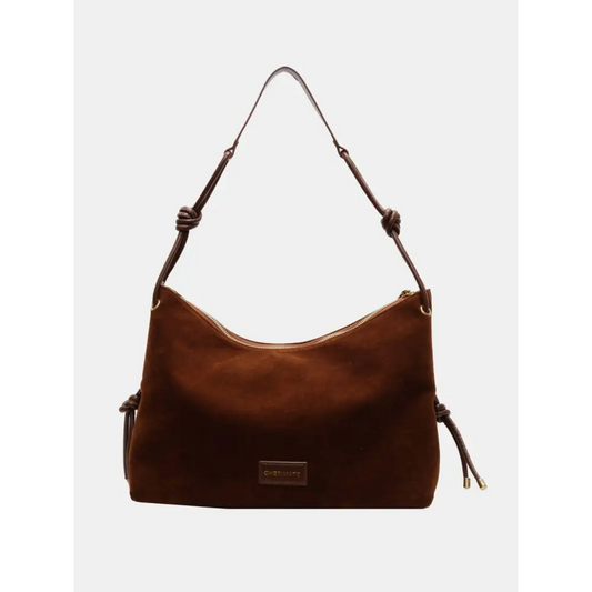 Suede Large Shoulder Bag - CM Fashion