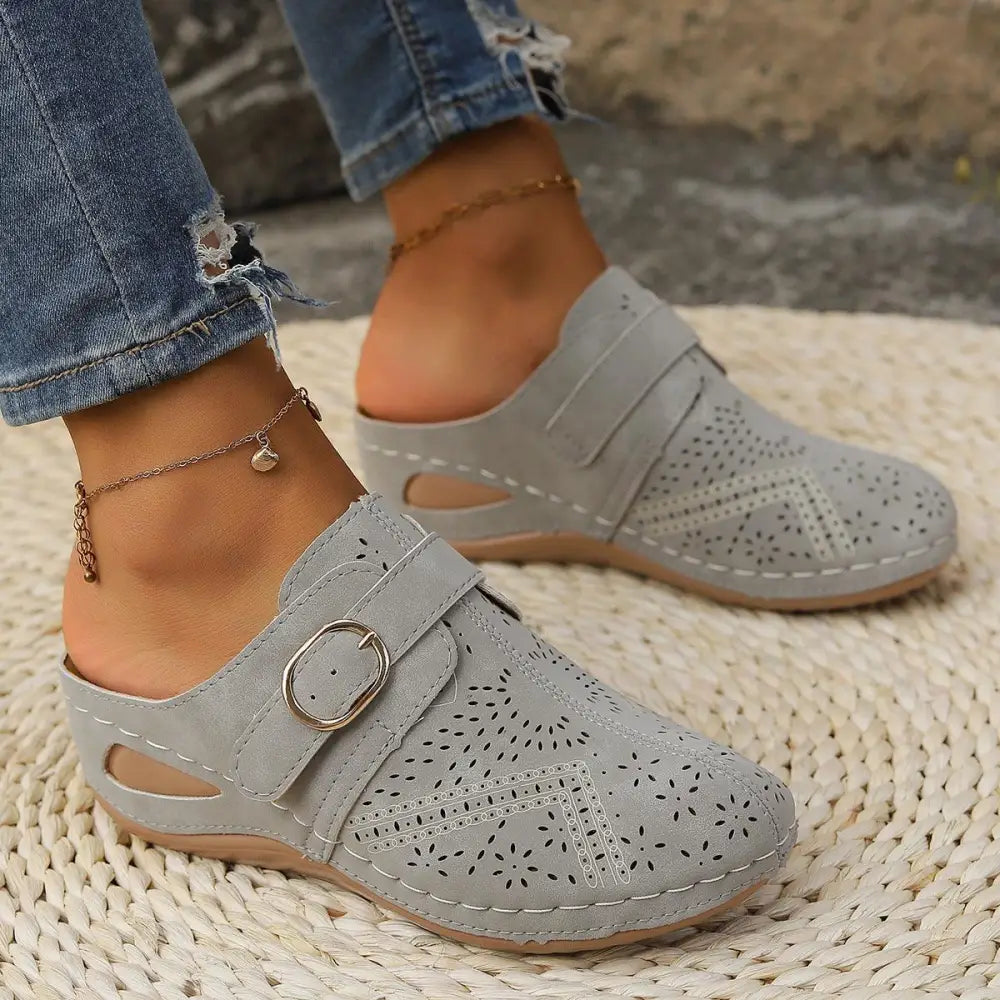 Stylish Suede Round Toe Wedge Sandals for Summer Comfort