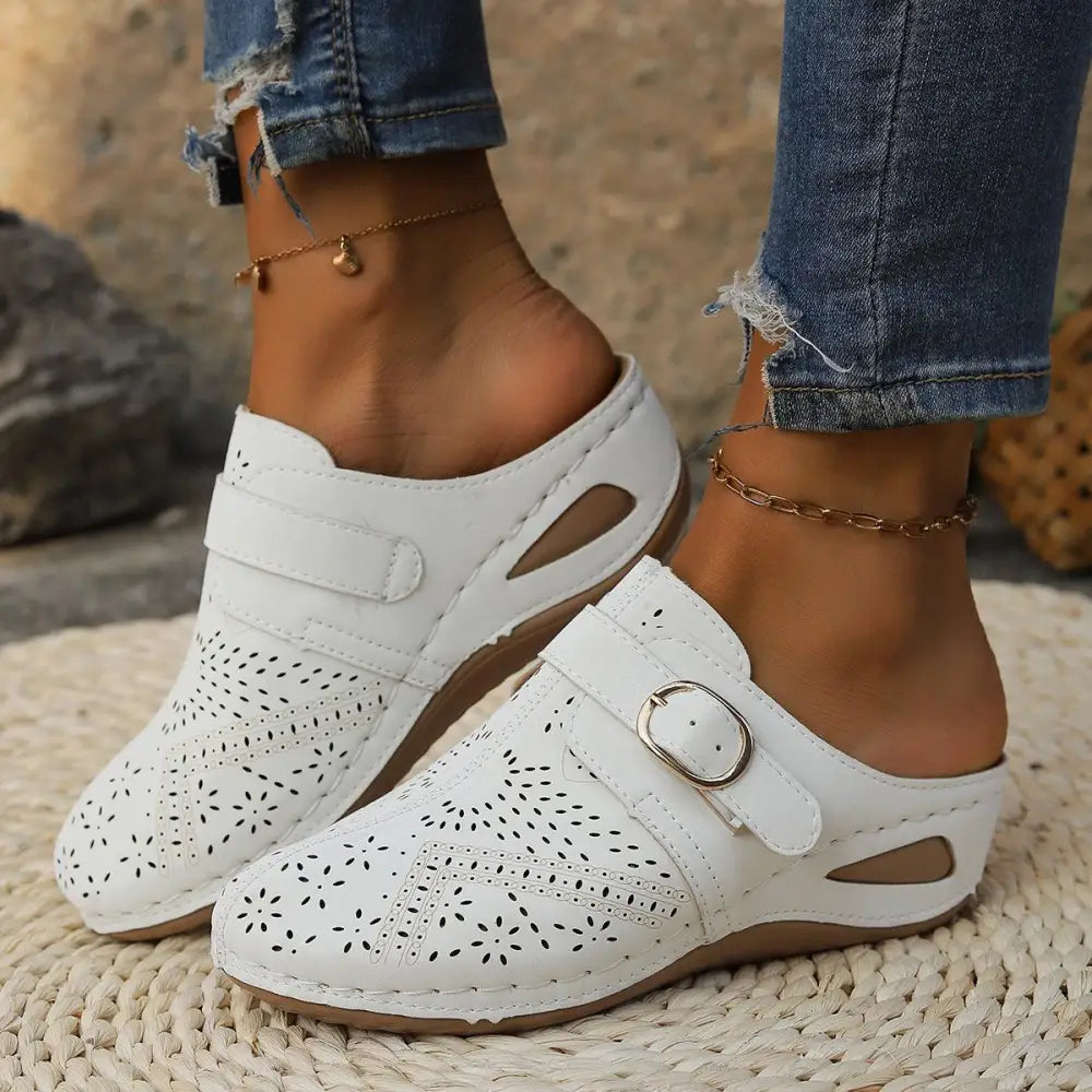 Stylish Suede Round Toe Wedge Sandals for Summer Comfort