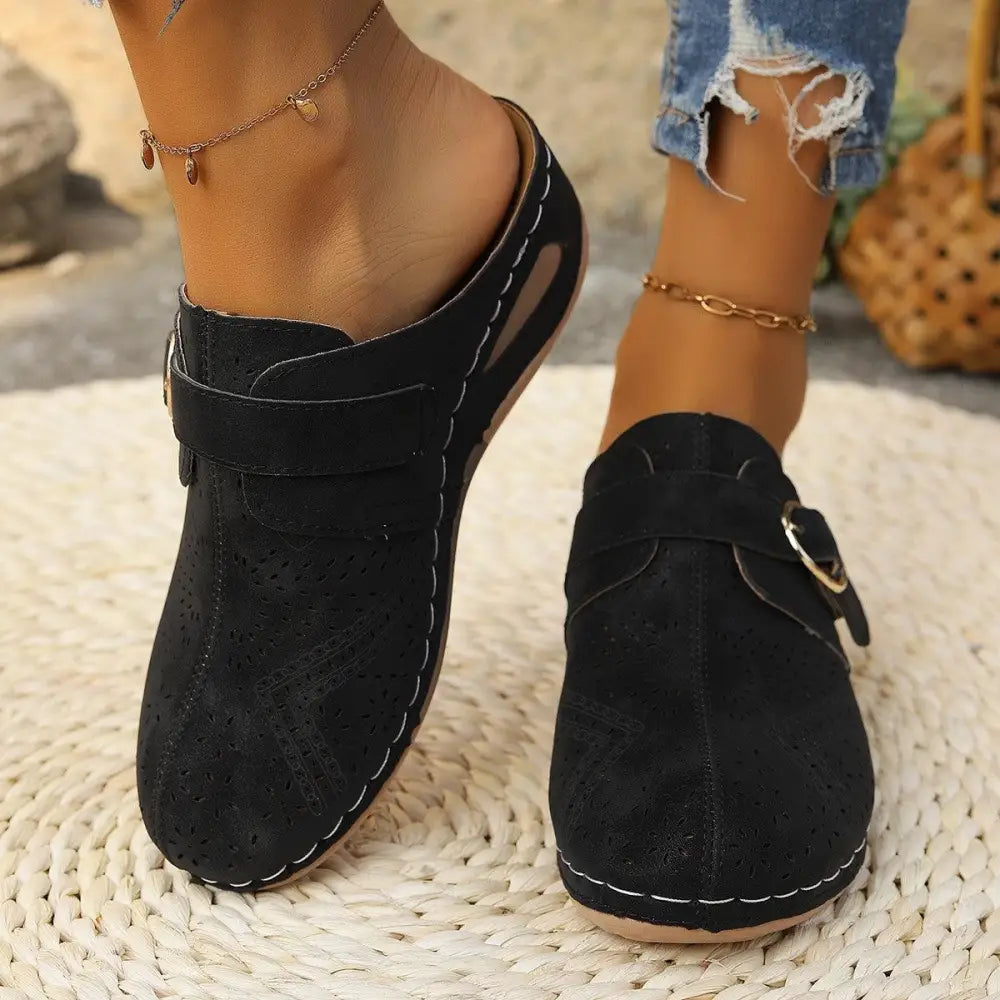 Stylish Suede Round Toe Wedge Sandals for Summer Comfort