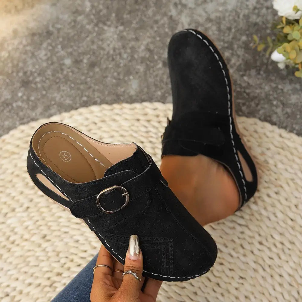 Stylish Suede Round Toe Wedge Sandals for Summer Comfort