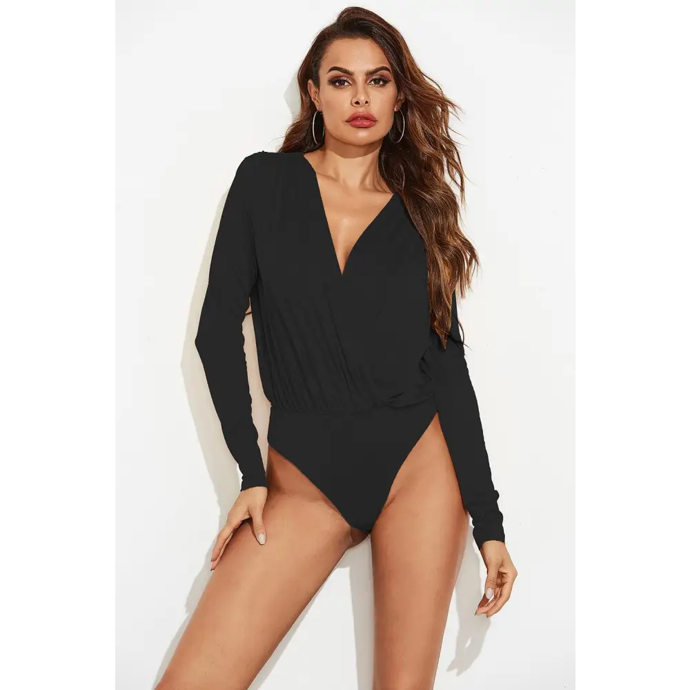 Surplice Long Sleeve Bodysuit