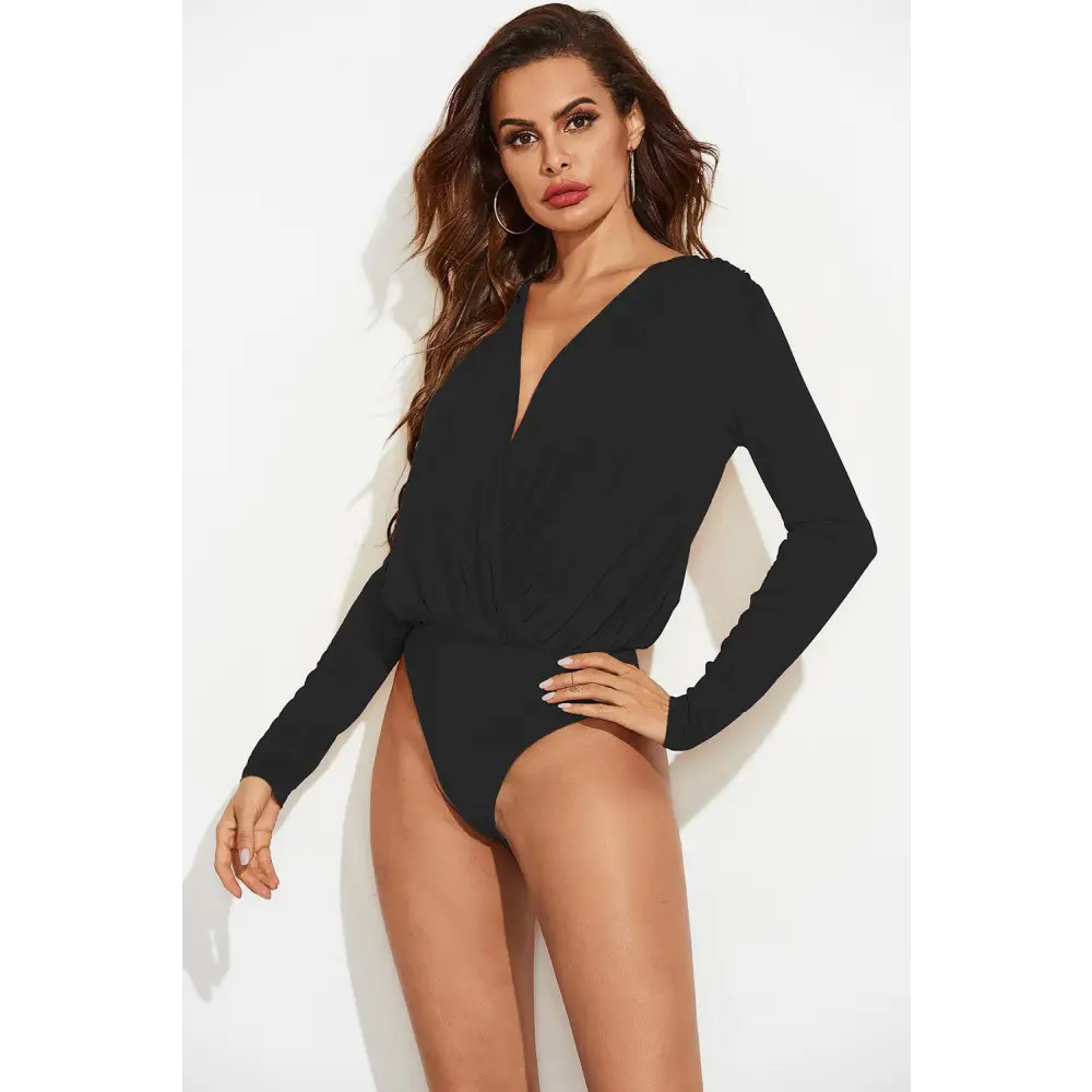 Surplice Long Sleeve Bodysuit