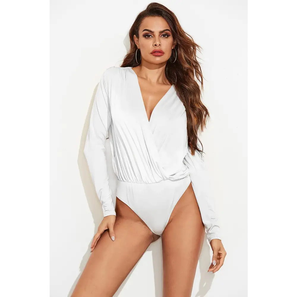 Surplice Long Sleeve Bodysuit