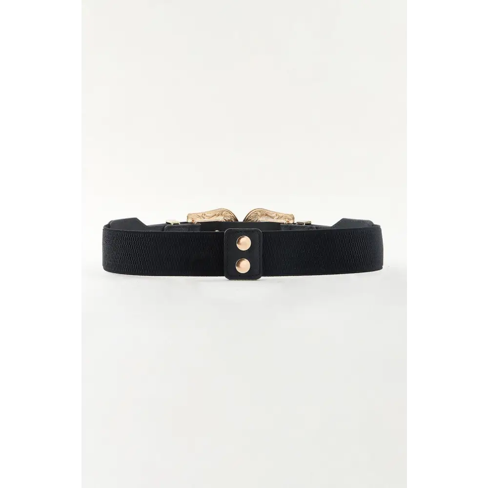 Symmetrical Zinc Alloy Buckle PU Leather Belt