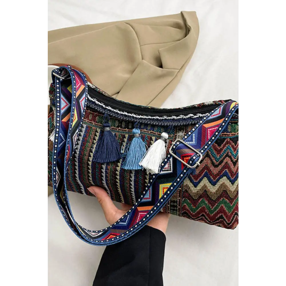 Vibrant Tassel Adjustable Strap Shoulder Bag for Stylish Adventures